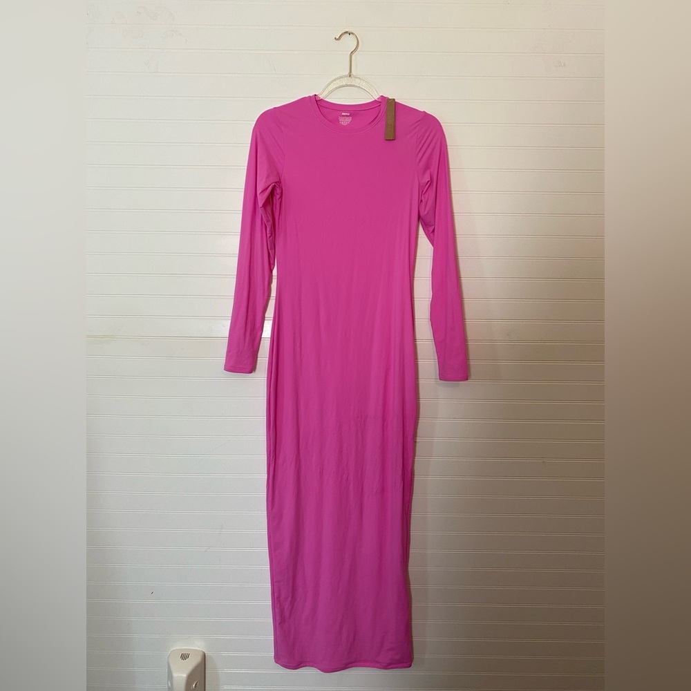 SKIMS Long Sleeve Pink Dress